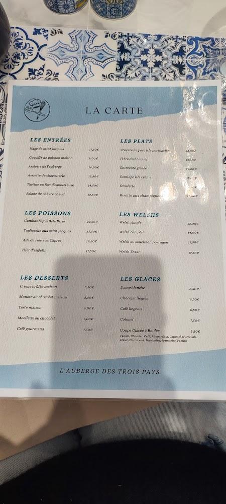 L'Auberge des Trois Pays - Menu Image 1